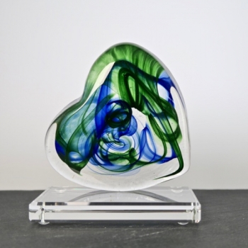 Glasherz "Limited" Nr.014 auf Sockel