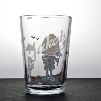 Kinderglas Feuerwehrmann mit Namensgravur