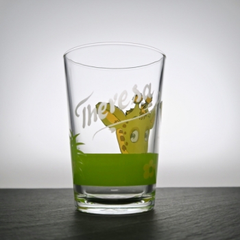 Kinderglas Giraffe mit Namensgravur
