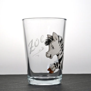 Kinderglas Zebra mit Namensgravur