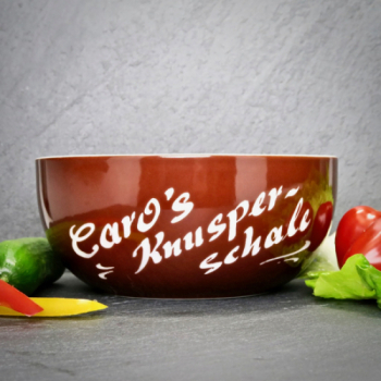 Mueslischale Braun mit Gravur