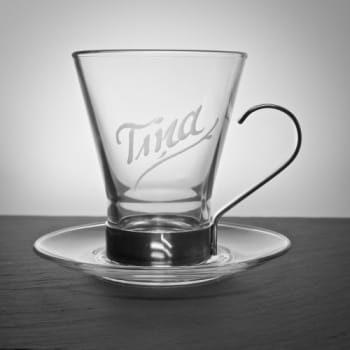 Teeglas Ypsilon mit Gravur