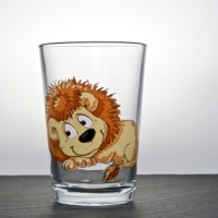 Kinderglas Löwe mit Namensgravur personalisierbar