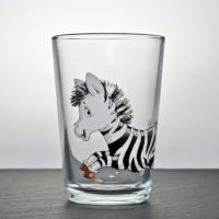 Kinderglas Zebra mit Gravur personalisierbar