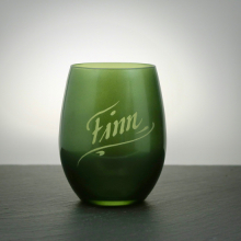 Teelichtglas Grün mit Namensgravur