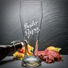 Weizenbierglas mit handgefertigter Gravur personalisiert